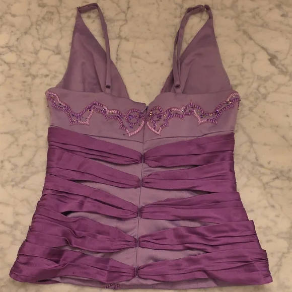 Purple Strappy Embroidered Tank Top - Picture 3 of 3